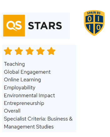 Spain Business School alcanza la élite educativa con la máxima distinción de 5 estrellas en el ranking QS