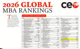 Spain Business School en el Top 50 mundial en MBA y EMBA en el ranking global 2026 de CEO Magazine
