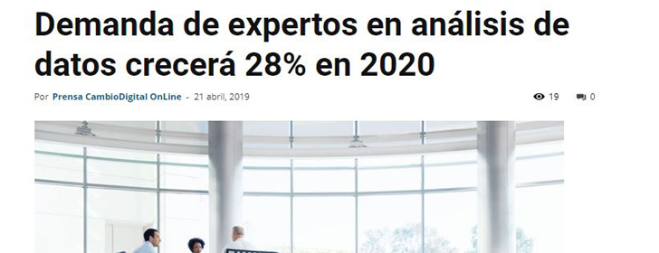 La demanda de expertos en análisis de datos crecerá un 28 por ciento en 2020